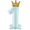 Цифра "1" -  Prince с короной голубая 46" /Grabo  1207-4706                 